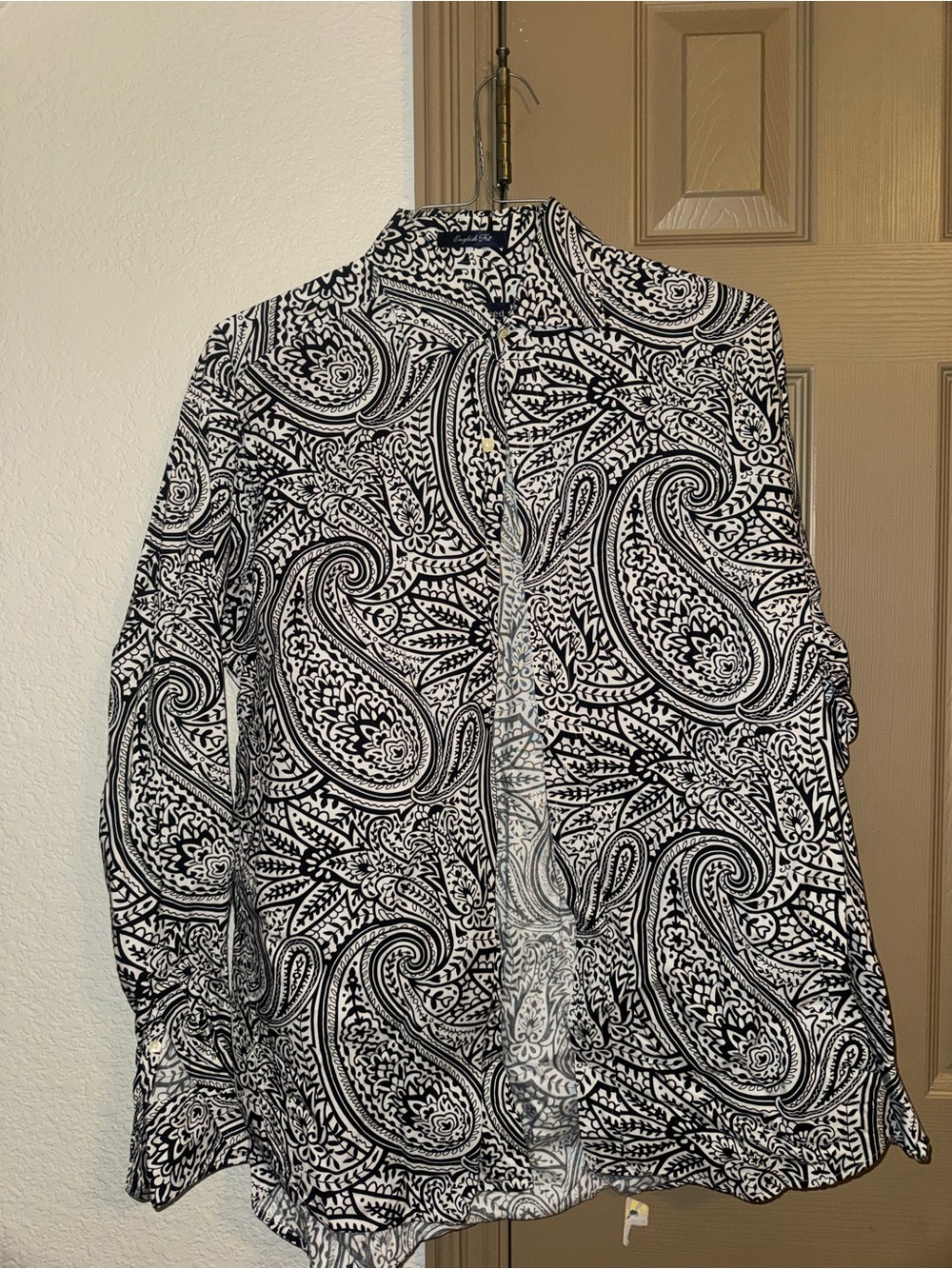 Austin Reed Black & White Paisley Button-Down Shirt